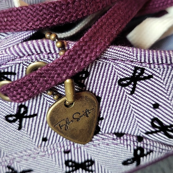 NWT! RARE! Taylor Swift In Collaboration with Keds Purple Bow Print Keds! Size 8 - Picture 2 of 11